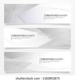 set of abstract banner template with geometric low poly concept 