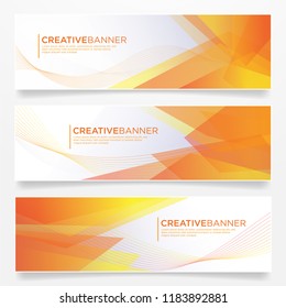 set of abstract banner template with geometric low poly concept 