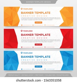 set of abstract banner template with lowpoly style and modern concept