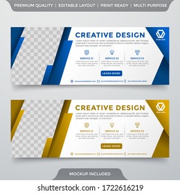 set of abstract banner template with modern and simple style use for business ads and web banner design