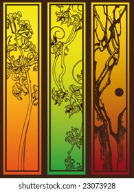 set of abstract banners