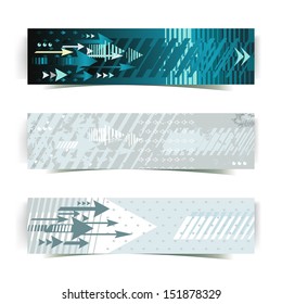 set of abstract banners with arrows