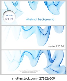 Set of abstract banners colored waves