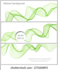 Set of abstract banners colored waves