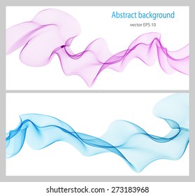 Set of abstract banners colored waves