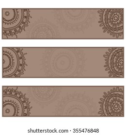 Set of abstract banners, a set of drawings for text, patterned cards, abstract backgrounds. Vector illustration.