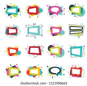 Set of abstract banners in flat and digital style. Vector discount, promotion trendy background