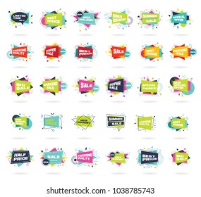 Set of abstract banners in flat  style. Vector discount, promotion trendy background