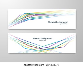 Set of Abstract banners. Geometric colored waves concept. Vector Illustration.