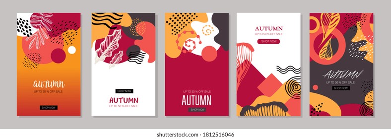 A set of abstract banners for promotions, sales.