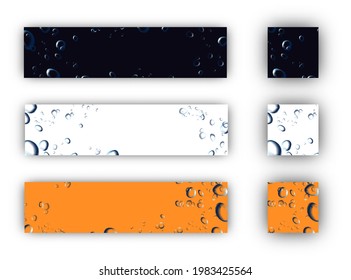 Set of Abstract banners with realistic bubbles and free space for text. Horizontal banner or background Vector illustration EPS 10