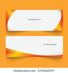 Set abstract banners with smooth shiny orange waves. set of modern abstract horizontal banners, wavy orange headers