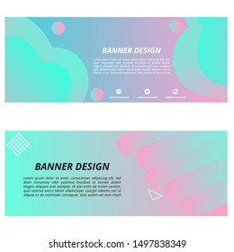 Set abstract banners with soft color variants