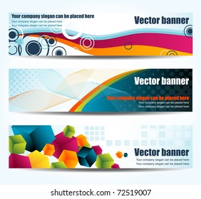 Set of abstract banners, vector