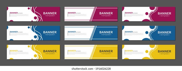 Set of abstract banners. Vector horizontal template banners. Template ready for use in web or print design.