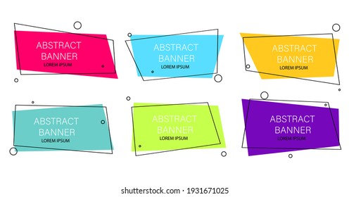 Set of abstract banners. Vector image with shadow. Bright geometric elements. Template for advertising, logo, brochure, flyer or presentation.
