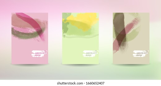Set of abstract banners.Artistic creative universal backgrounds.Trendy design of multicolored dynamic background for card,website,web banner, header template.Vector illustration.Grunge art texture