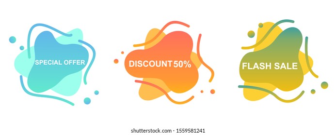 set of abstract banners,vector liquid with various colors,Modern vector template suitable for web,print design,flyer or presentation.Modern vector template