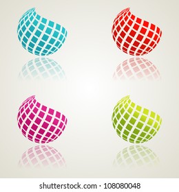 A set of abstract bcolor icons. Vector illustration. Eps10.