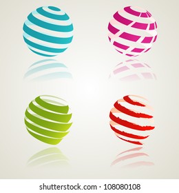 A set of abstract bcolor icons. Vector illustration. Eps10.