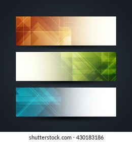 Set of abstract beautiful web header designs.