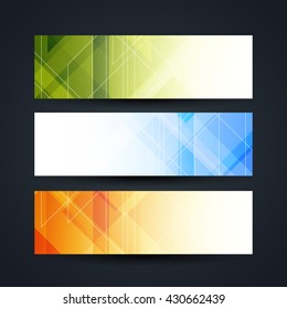 Set of abstract beautiful web header designs.