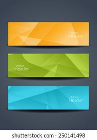 Set of abstract beautiful web header/banner designs. vector illustration 