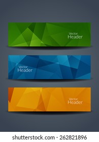 Set of abstract beautiful web header/banner designs.