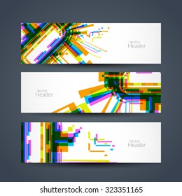 Set of abstract beautiful web header/banner designs.