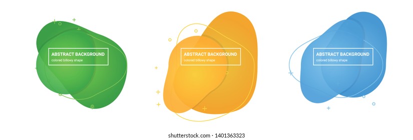 Set of abstract billowy shapes background templates in Light-Atlantis, Light-Apple, Light-My-Sin, Light-Sunglow, Light-Picton-Blue, Light-Jordy-Blue gradients colors for logo, flyer, website etc.