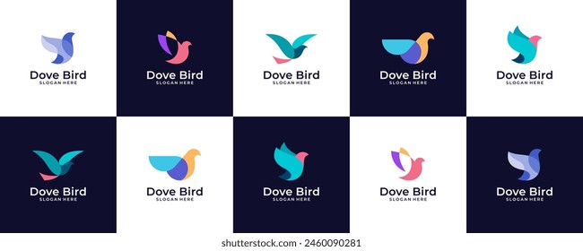 set of abstract bird logo design vector illustration