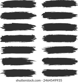 A set of abstract black brush strokes vector