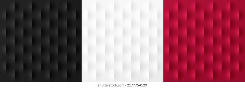 Conjunto de fondo abstracto de color negro, rojo oscuro y blanco. El concepto de corte de papel. Diseño futurista moderno de la colección de elementos 3d. Formas geométricas simples, minimalistas y limpias. Ilustración vectorial.