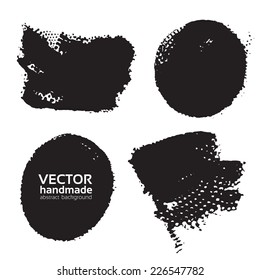 Set of abstract black textural prints strokes 4