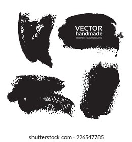 Set of abstract black textural prints strokes 1
