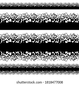 Set of abstract black and white borders