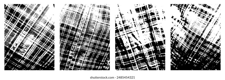 Set of Abstract Black and White Checkered Texture