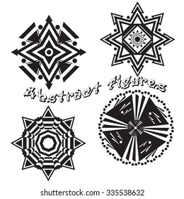 Set of the abstract it is black white figures