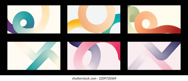 Conjunto de color de fusión abstracto para el diseño de fondo. Colección de gradiente de color de línea para afiches, capas, banner e impresión.