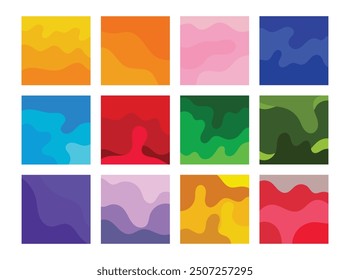 Set of Abstract Blob Background, Colorful Liquid and Fluid Shape Template. Vector Illustration