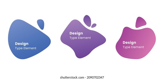 Conjunto de blobs abstractos elementos gráficos modernos Banderas abstractas gradientes con formas líquidas fluidas Plantilla para el diseño de un folleto de logotipo o de presentación Vector