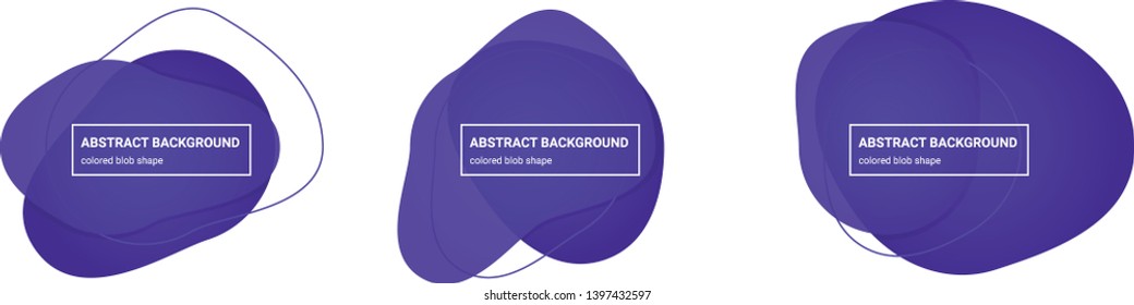 Set of abstract blob shapes background teplates in Purple-Heart, Daisy-Bush colors for banners, flyers, websites, brochures etc.