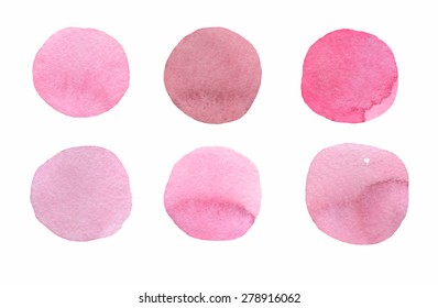 set of abstract blobs isolated on white background. Watercolor design elements.