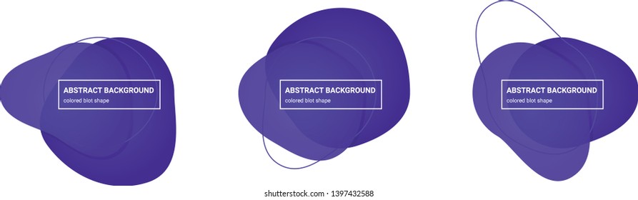 Set of abstract blot shapes background teplates in Purple-Heart, Daisy-Bush colors for banners, flyers, websites, brochures etc.