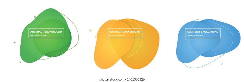 Set of abstract blot shapes background templates in Light-Atlantis, Light-Apple, Light-My-Sin, Light-Sunglow, Light-Picton-Blue, Light-Jordy-Blue gradients colors for logo, flyer, website etc.