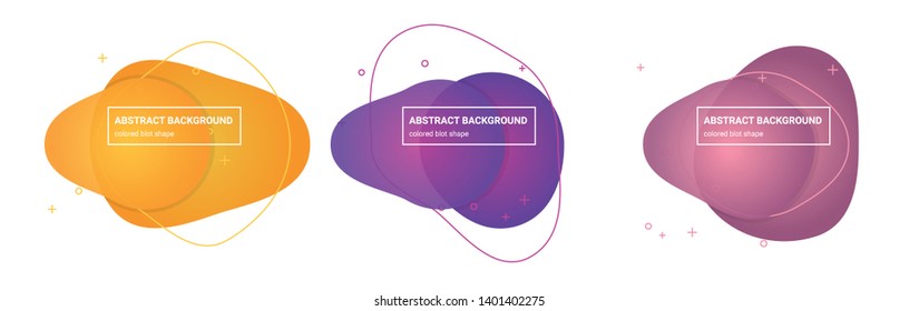 Set of Abstract blot shapes Background Templates in Pink-Salmon, Tapestry, Medium-Red-Violet, Royal-Purple, Tree-Poppy, Sunglow Gradients Colors for Logo, Flyer, Website etc.