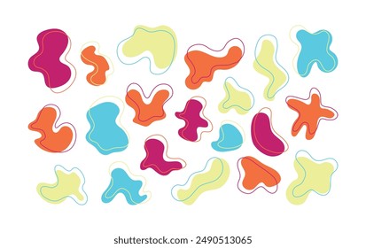 Set von abstrakten Blot-Formen, handgezeichnete Illustration