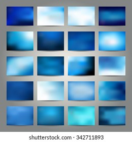 Set of abstract blue backgound, vector illustration