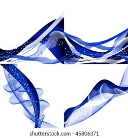 Set of abstract blue backgrounds