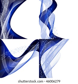 Conjunto de fondos azules abstractos